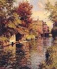 Louis Aston Knight Canvas Paintings - Sunny Afternoon on the Canal